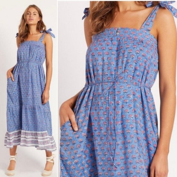 Cleobella Anthropologie India Floral Lotus Boho Flowy Summer Prarie Dress - S - Picture 1 of 7